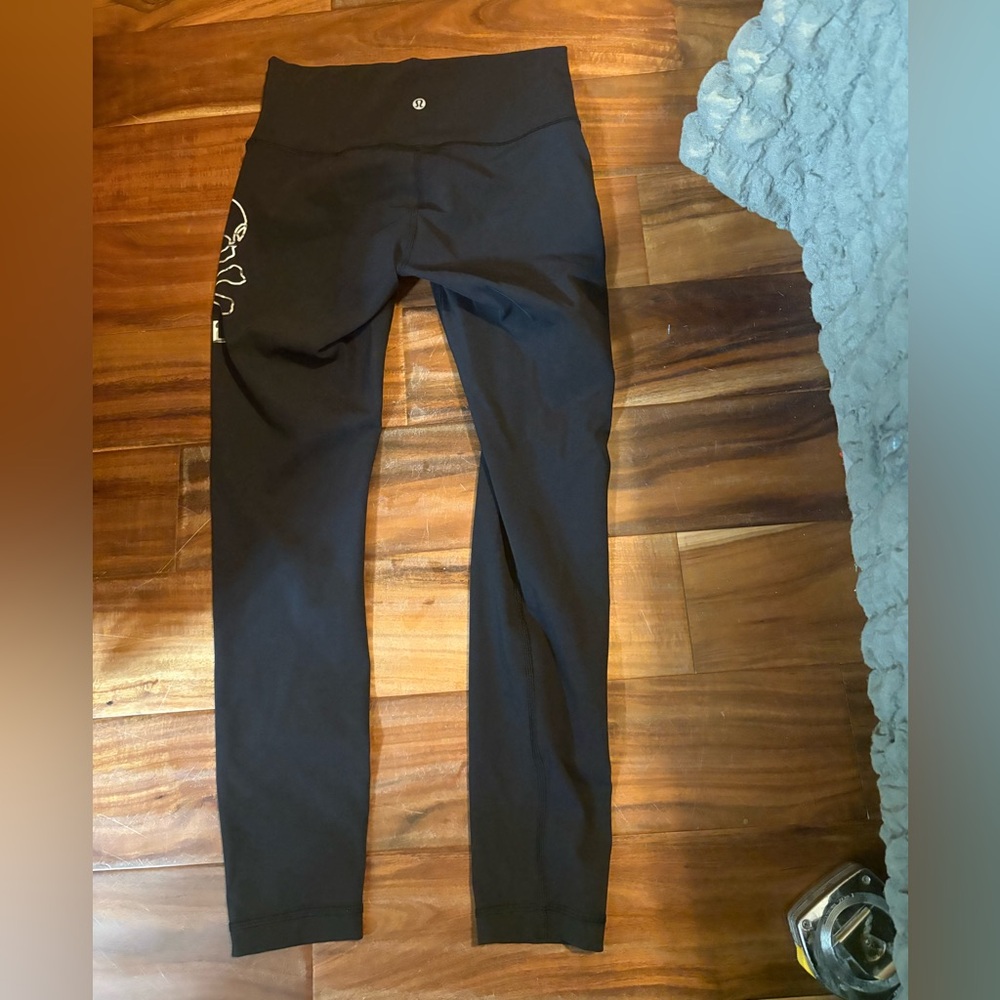 Lululemon x‎ SoulCycle Skull Leggings Size 6 Black (0830)